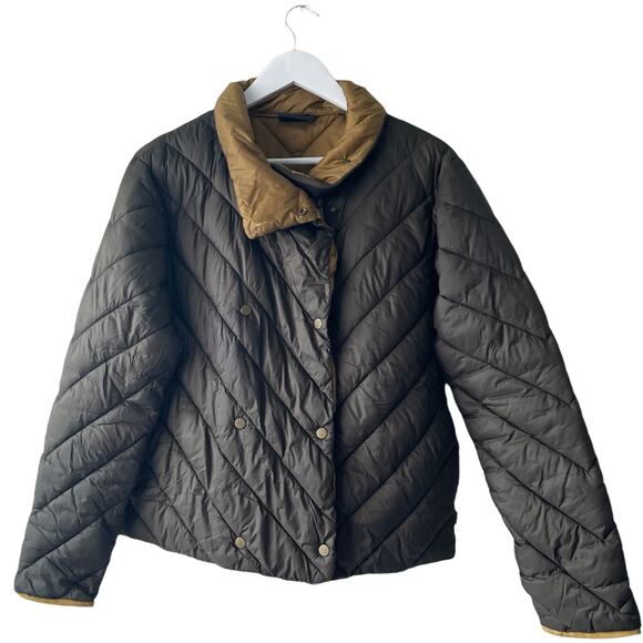 Scotch & Soda Olive Green / Mustard Puffer Jacket w/ Button Details -  Size S - Picture 1 of 13